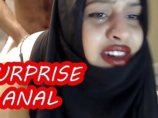 painful surprise anal with married hijab woman